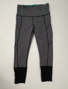 Legging Corto Lululemon Rebel Runner Mini Pop Rayas Jaspeado Pizarra Negro Talla 6 - Imagen 1 de 9