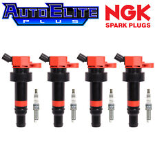 NGK Ruthenium Spark Plug + Racing Ignition Coil For Hyundai Accent Kia UF652