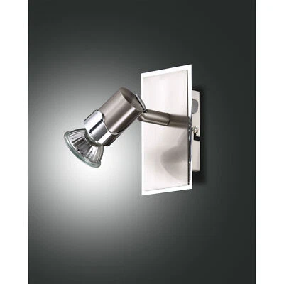 Fabas Luce Faretto da parete con 1 lampadina con interruttore Alice Nichel 50W - Immagine 1 di 3
