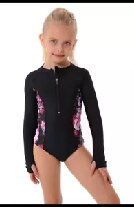 YOLIPULI Girls One Piece Long Sleeve Rash Guard UV Protection Swimsuit Sz 3XL - Picture 1 of 7