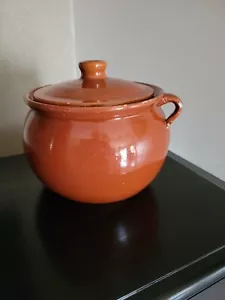 GLAZED CERAMIC POT WITH LID - Picture 1 of 6