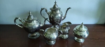 Juego de té café Gorham Puritan de plata de ley de 5 piezas juego de té pidiendo precio de chatarra Foto 1 de 4