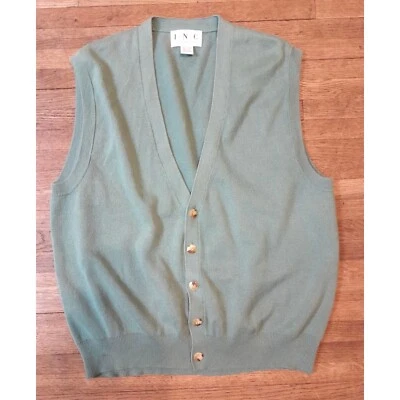 Vintage Oversized Grandpa Sweater Tortoiseshell Buttons Green Size L - image 1 of 4