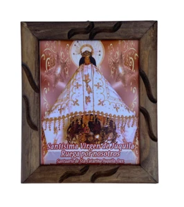 Virgen de Juquila/ Virgin of Juquila 9 x 11 Inch Rustic Wooden Frame New - Picture 1 of 2