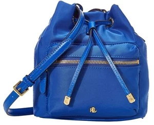 NWT LAUREN Ralph Lauren Dryden Drawstring Soft Nylon Debby II Mini Masai Blue - Picture 1 of 4