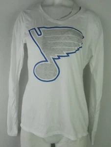 Camisa blanca manga larga cuello en V St. Louis Blues NHL Fanatics para mujer - Imagen 1 de 5