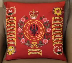 14th/20th King's Hussars Colours cushion cover - Picture 1 of 2