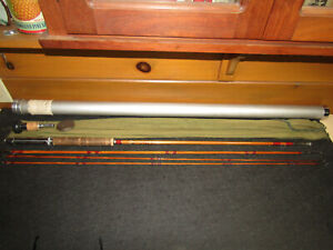 Vintage LL Bean's Atlantic Salmon Bamboo Fly Fishing Rod 9' 6" 3/2  Bag, Tube