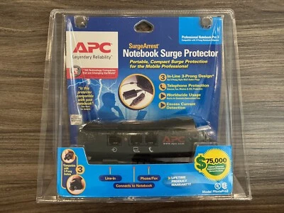 APC SurgeArrest Notebook Surge Protector Notebook Pro In Line 3 Prong Design New - Image 1 of 2