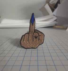 Middle Finger Iron On Patch - Picture 1 of 9