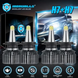 For Mercedes-Benz C250 C300 C350 4x LED Headlight Kit High Low Beam Bulbs 8sides - Bild 1 von 12