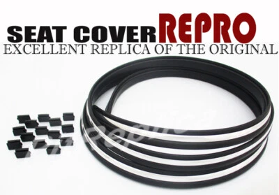 BRITISH MOTORCYCLE CHROME RUBBER SEAT SADDLE COVER TRIM 2M LENGTH W/ 15 CLIPS - Image 1 of 3