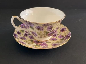 The Butchart Gardens Pansy Fine Bone China Tea Cup & Saucer - Canada - Picture 1 of 7