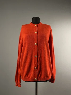 Ballantyne Cashmere Gold Button Long Sleeve Knit Cardigan Red Size 44 ~Scotland - Image 1 of 4