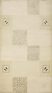 Modern Nepalese Rug 3x5 Handmade Wool/ Silk with Subtle Spiral and Square Design - Picture 1 of 11