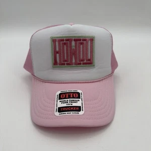 HOWDY Parche Otto Espuma Camionero Sombrero Ajustable OSFM Rosa y Blanco NUEVO - Imagen 1 de 5