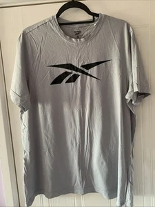 REEBOK Mens T-Shirt Silver Grey Graphic Crew Neck XL. 100% Cotton - Picture 1 of 7