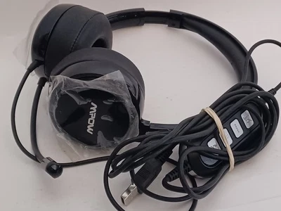 Auriculares estéreo empresariales con cable Mpow USB/3,5 mm con micrófono  Foto 1 de 4