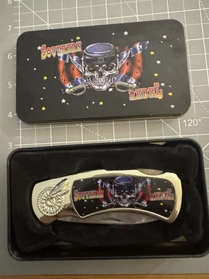 Southern Rebel 7» общий складной из нержавеющей стали замок пластиковая ручка нож с оловом - Изображение 1 из 4