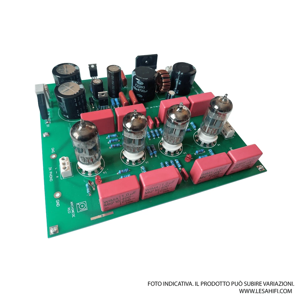 [ARCHIMEDE RED] PCB DIY KIT Preamplificatore Valvolare PHONO MM / Tube Preamp - Immagine 1 di 3