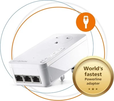 devolo Magic 2-2400 LAN Triple: Add-on Powerline Adapter ( for EU + UK) - Bild 1 von 2