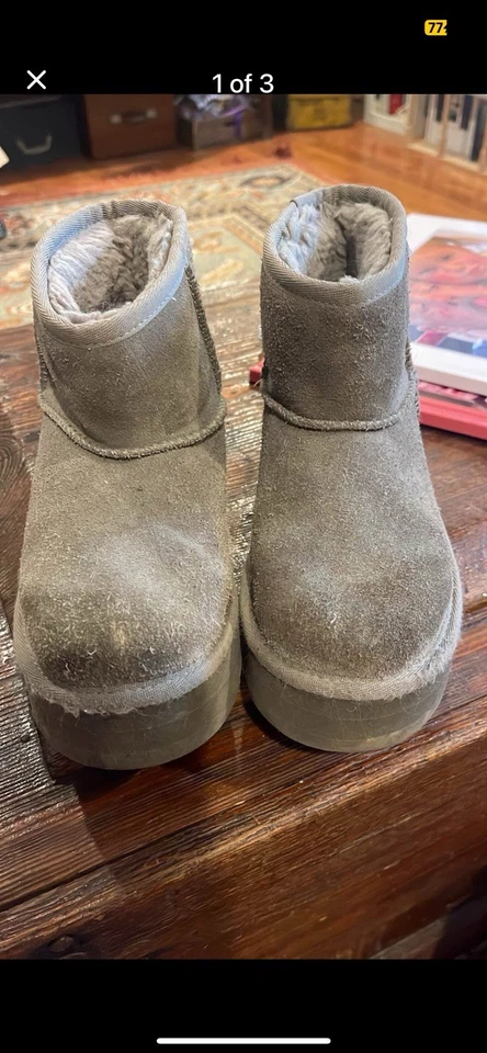 Mini plataforma clásica para niños Ugg talla 1Y gamuza gris Foto 1 de 2