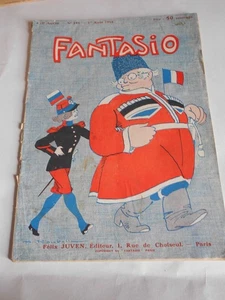 Fantasio No 193 1 August 1914 WW1 Art Nouveau satire magazine french - Picture 1 of 10