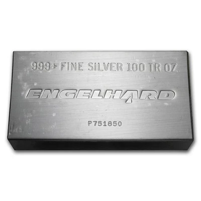Barra de plata Engelhard de 100 oz (impresa, con plástico original) Foto 1 de 2