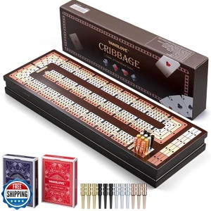 VAMSLOVE Gioco da Tavolo Cribbage in Legno Aggiornato 4 Tracce Quadro Magnetico con - Foto 1 di 5