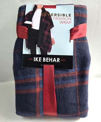 IKE BEHAR Wrap Womens Reversible Fashion One Size Polyester Navy Blue & Burgundy - Image 1 of 4