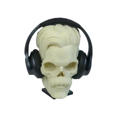 Cabezal de auriculares con calavera para caballero - Busto con soporte para auriculares impresos en 3D Foto 1 de 4