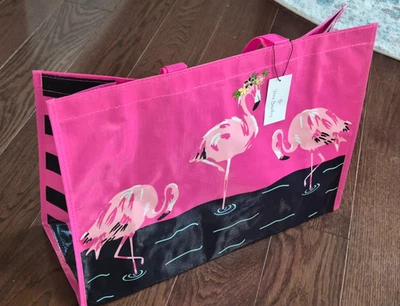 VERA Bradley MARKET Tote REUSABLE SHOPPING BAG in Flamingo Fiesta x 2Bags - Image 1 of 3