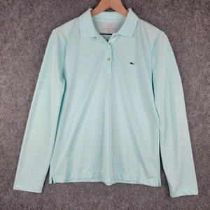 Vineyard Vines Polo Shirt Womens Medium Performance Long Sleeve Golf Whale - Picture 1 of 11