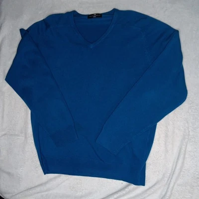 Suéter Blue Harbor Marks And Spencer Ligero Súper Suave Talla L Cuello en V Preppy Foto 1 de 4