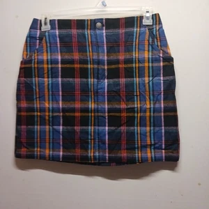 Minifalda Hollister tiro ultra alto multicolor a cuadros - Talla L - Imagen 1 de 3