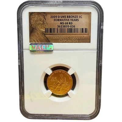 2009-D NGC MS 68 RD SMS BRONZE LINCOLN CENT " FORMATIVE YEARS " - Image 1 of 2
