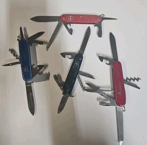 LOT OF 4 VICTORINOX MULTI CAMP KNIVES KNIFE - Picture 1 of 9