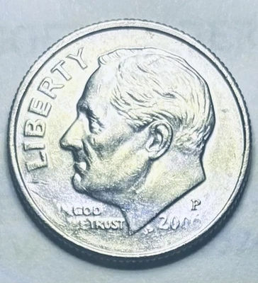 💥 2006 P Roosevelt Dime Mint ERROR Obverse Struck Through Grease Strike - Image 1 of 4