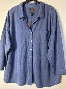 Vintage Avenue Blues Button Down Top Bluse Langarm Gr. 26/28 Neu mit Etikett - Bild 1 von 10