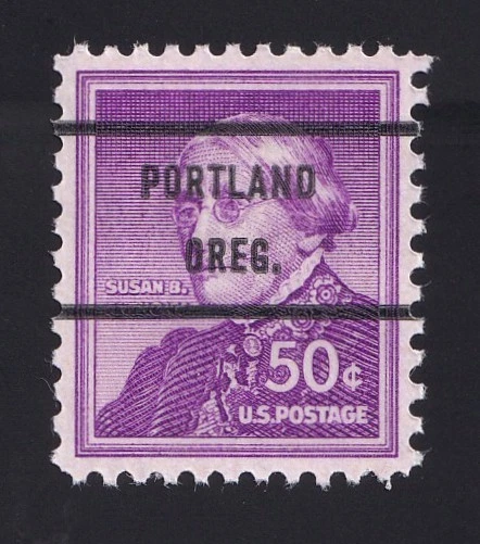 1051a Liberty "Susan Anthony" 50c Portland Oreg Bureau Precancel MNH OG Scarce! - Image 1 of 1