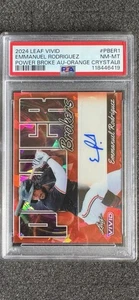 2024 Hoja Vivid PB AUTO CRISTALES NARANJA 1/3 EMMANUEL RODRIGUEZ #PBER1 PSA CASI NUEVO-COMO NUEVO8 - Imagen 1 de 18