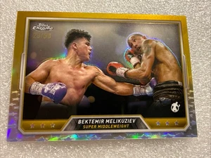 2024 Topps Chrome Boxing Bektemir Melikuziev Gold /50 - Picture 1 of 2