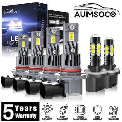 For Chevrolet Monte Carlo 2000-2005 6x LED Headlight Bulbs Hi&Lo Beam Fog Light - Image 1 of 4