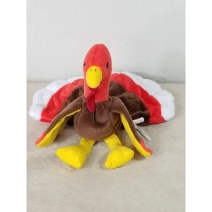 TY Beanie Turkey #4034 Babies Gobbles 1996 con etiqueta 8" peluche de colección - Imagen 1 de 12