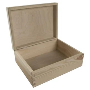 Decorative Keepsake Plain Pine Wooden Box 21.5 x 16.5 x 8 cm Decoupage CraftDIY - Picture 1 of 7