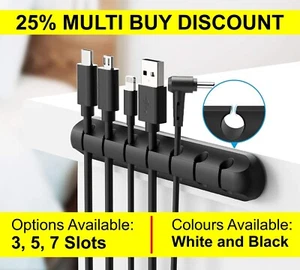 Selbstklebende Kabel Organizer Multi Öffnung Clips Draht Ordnung Management Halter UK - Bild 1 von 18