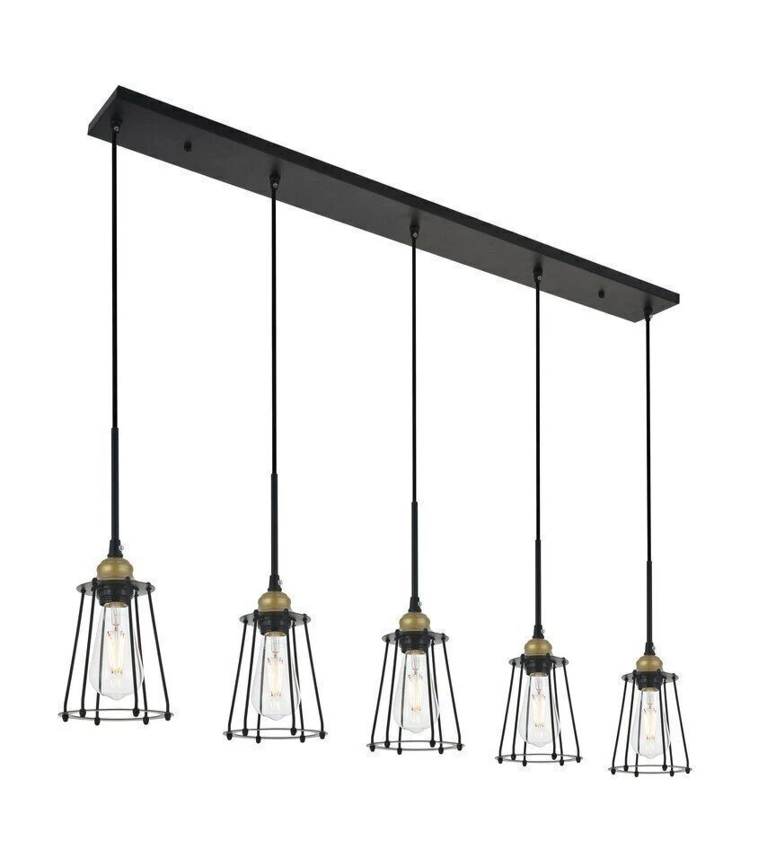 Living District LD4047D46BRB Auspice Pendant Brass and Black