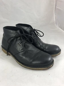 UGG Men's Leighton Lace Up Boots in Black Size 9 - Picture 1 of 9
