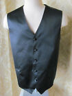 TUXEDO PARK Formal Steampunk Black Satin Vest With Covered Buttons SzL/XL (46)