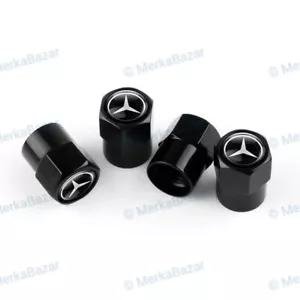 NUEVO LOTE DE 4 TAPONES NEGROS VALVULA NEUMATICOS MERCEDES BENZ RUEDA LLANTA AMG - Imagen 1 de 1